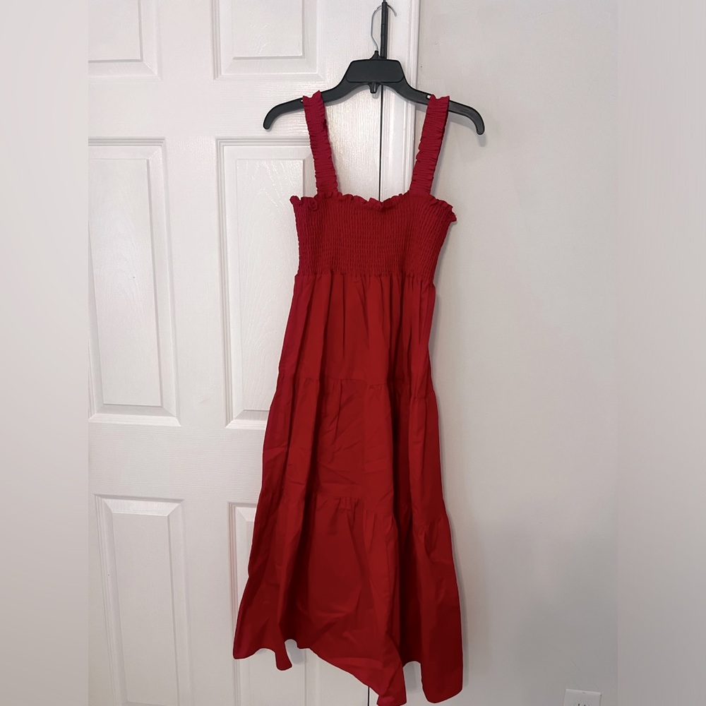 Red tiered dress